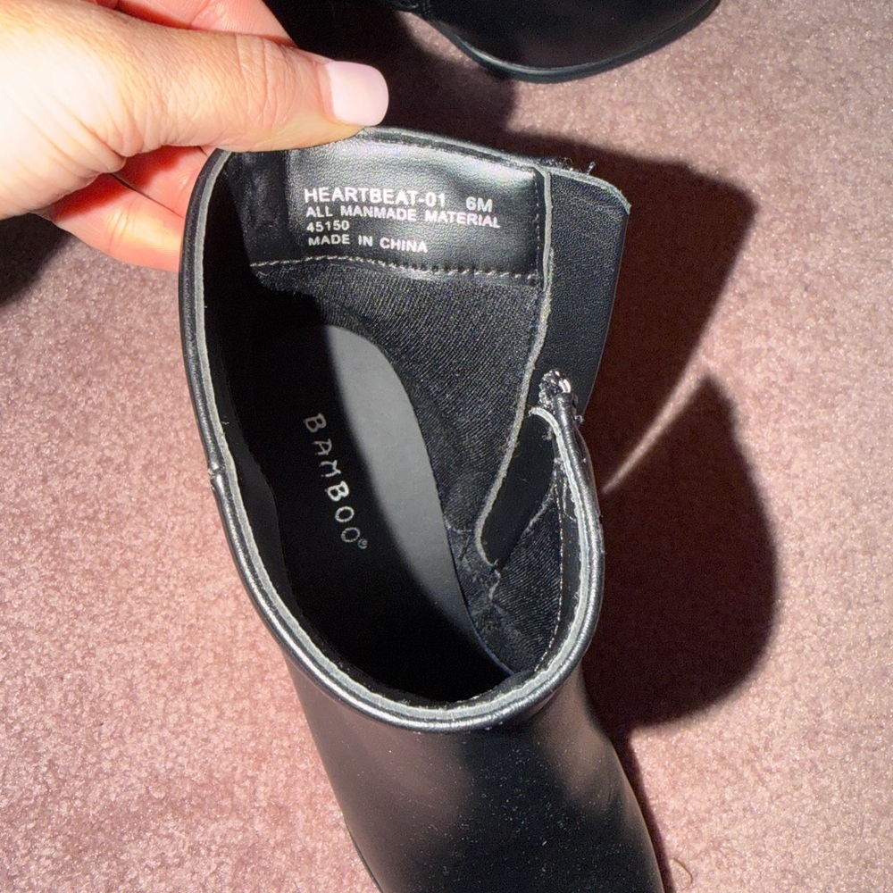 BAMBOO Black Ankle Booties - Picture 4 of 5